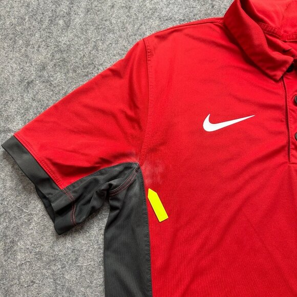 Georgia Bulldogs Nike Polo Shirt Men M Red Colorblock Performance Short Sleeve - Picture 4 of 15